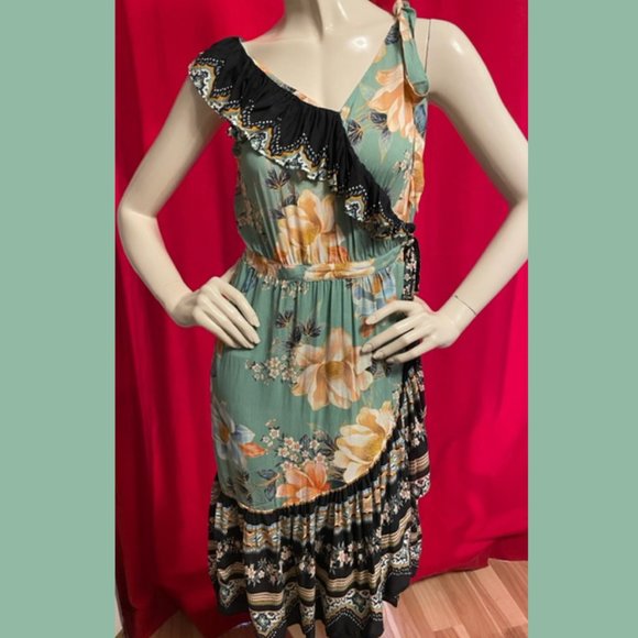 Farm Rio for Anthropologie Monica Wrap Dress Size Small - Picture 4 of 9